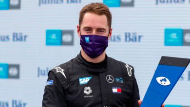 Foto de Stoffel Vandoorne é o pole position na última corrida da temporada da Fórmula E